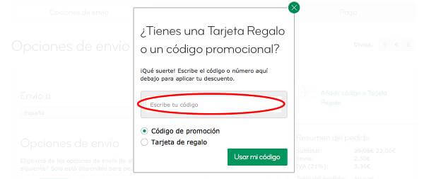 La casilla para activar la rebaja